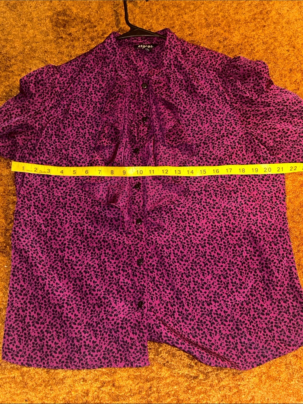 George Magenta Ruffle Button-Up Blouse - Picture 3 of 5